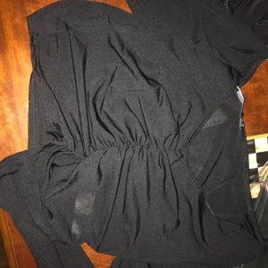 PLT Black Slink Crop Top